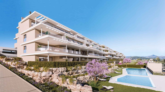 Apartamentos de nueva construcción en urbanización privada en Estepona.