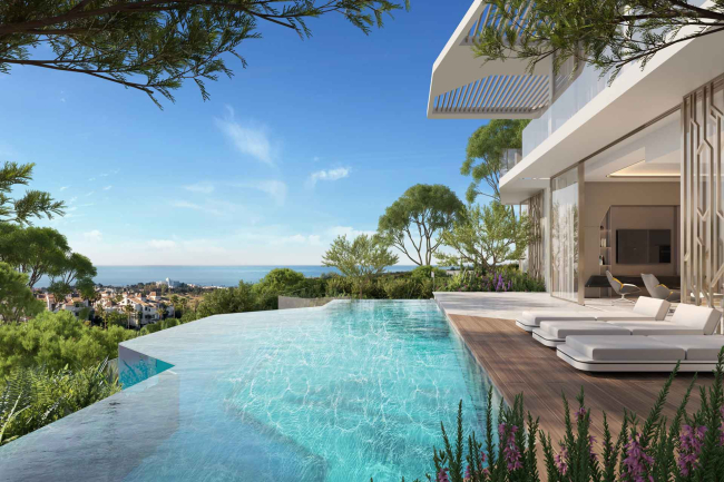 Villa in Benahavis with sea and golf views for sale