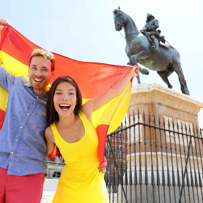 Couple buying a home in spain