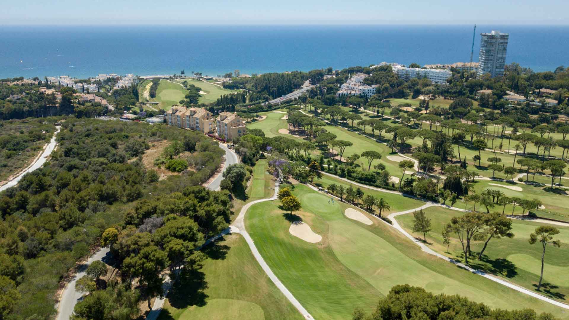 Aerial viw of Río Real, villas area with some of the best properties in Marbella East