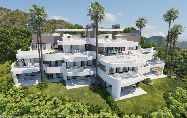 New build flats and penthouses in Marbella with panoramic sea views for sale