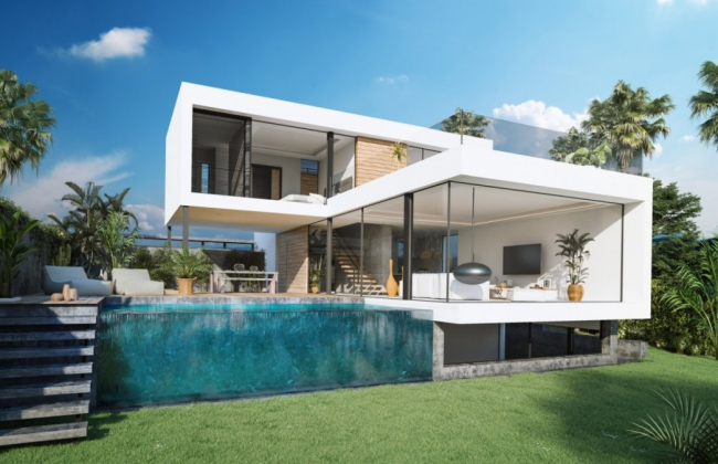 6 brand new modern villas in Estepona on the first line of golf